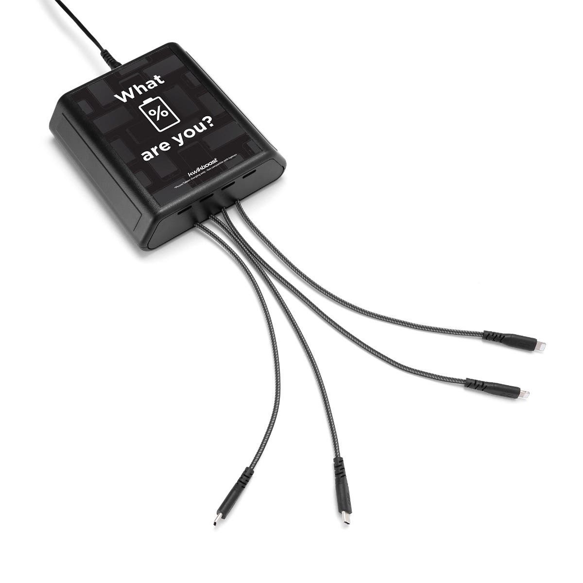 Luxor KwikBoost Mini Charging Hub — Tabletop, Braided Cables, Model# KB94016